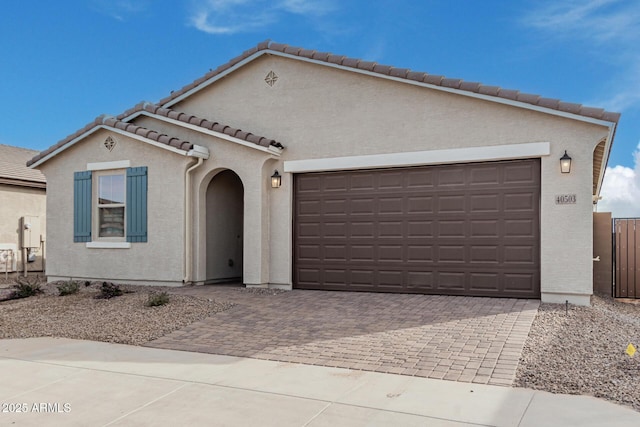 view of front of home featuring a garage