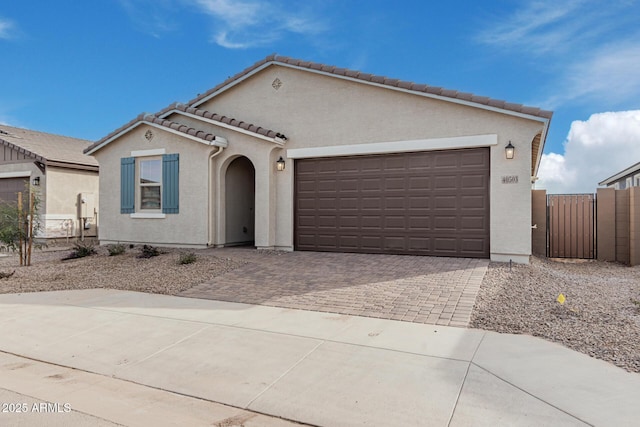 view of front of home with a garage