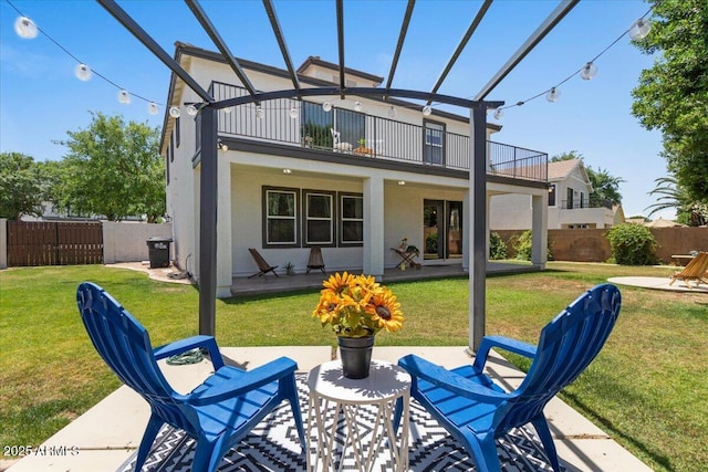 3784 E Washington Ct, Gilbert, AZ 85234 - back of house with a balcony, a patio, and stucco siding