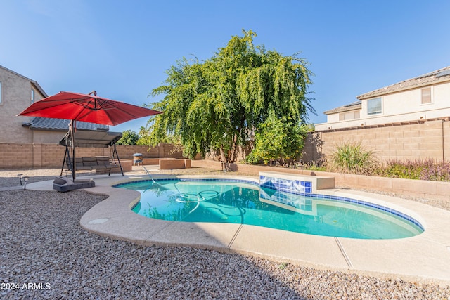 view of pool featuring an outdoor hangout area and a patio