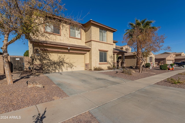 view of front of house with a garage