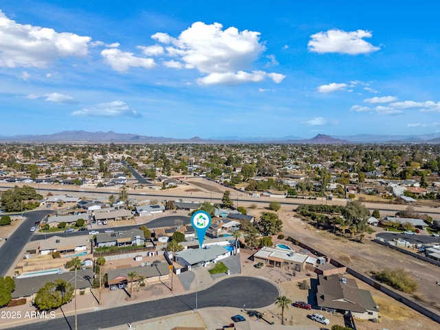 aerial view featuring a mountain view