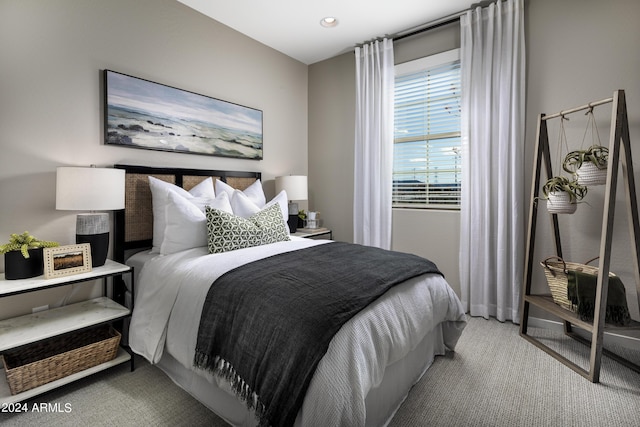 bedroom with carpet floors