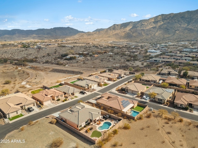 aerial view with a mountain view