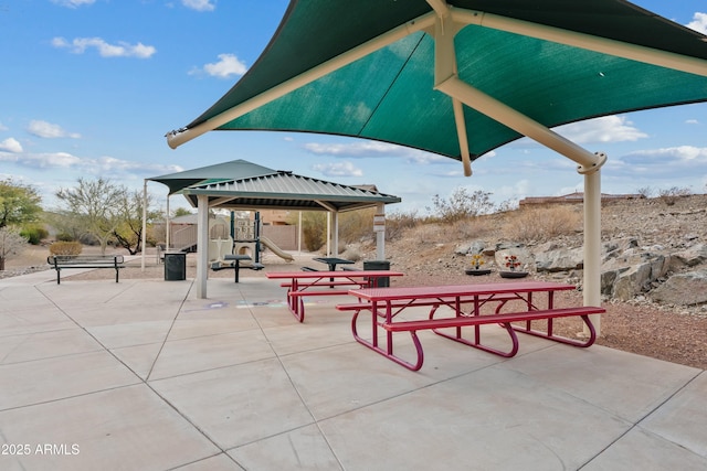 view of home's community featuring a playground and a gazebo