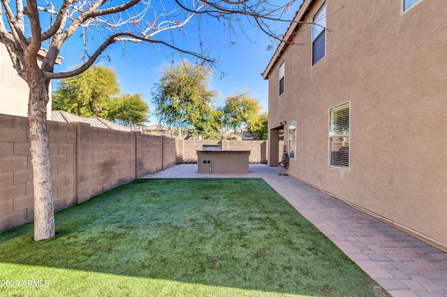 view of yard with a patio area