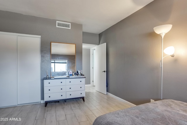 bedroom featuring light wood-type flooring