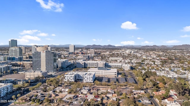 bird's eye view featuring a mountain view