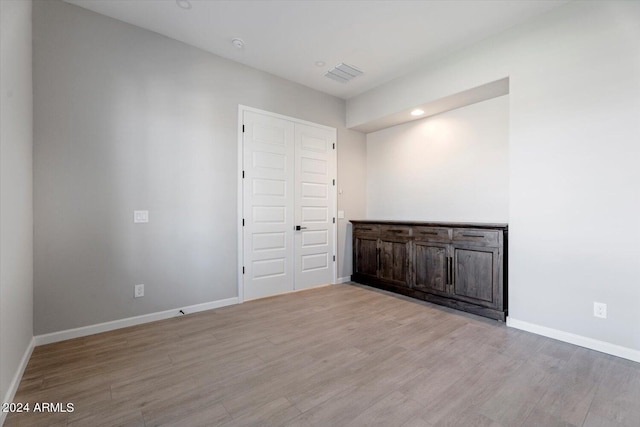 interior space with light hardwood / wood-style flooring