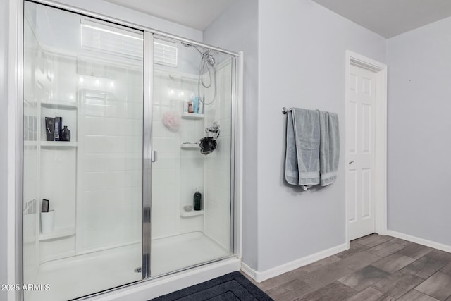 bathroom featuring walk in shower