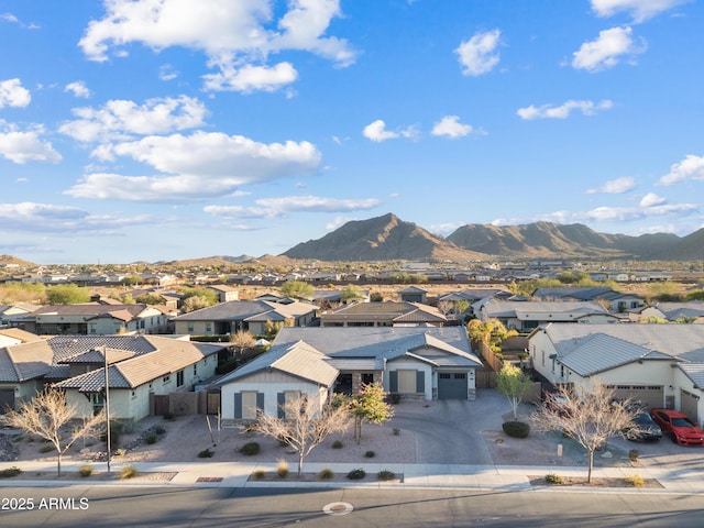 view of mountain feature featuring a residential view