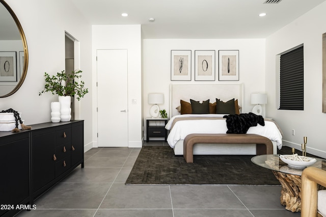 view of tiled bedroom