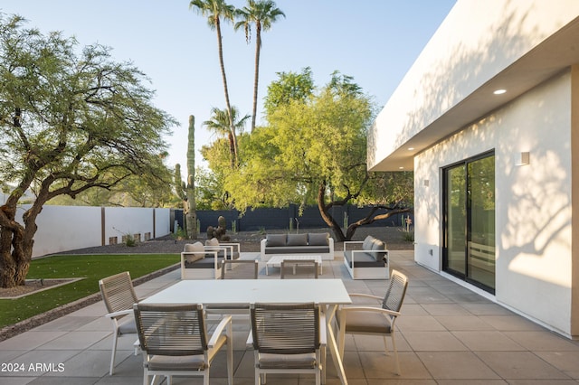 view of patio with an outdoor hangout area