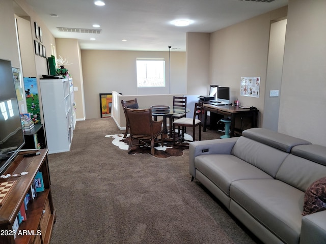 living room featuring carpet flooring