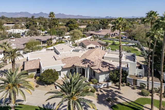 bird's eye view with a mountain view and a residential view