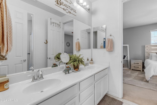 bathroom featuring double vanity