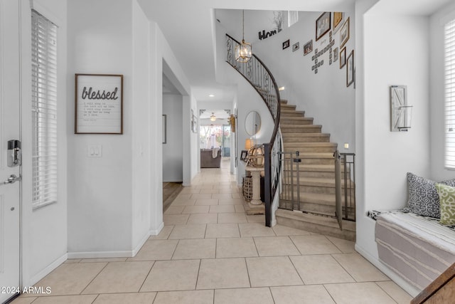 view of tiled foyer