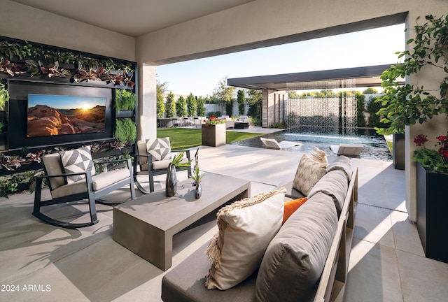 view of patio with an outdoor living space