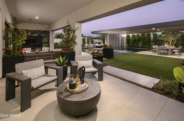 view of patio with an outdoor hangout area