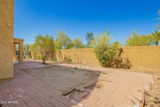 view of patio featuring a fenced backyard