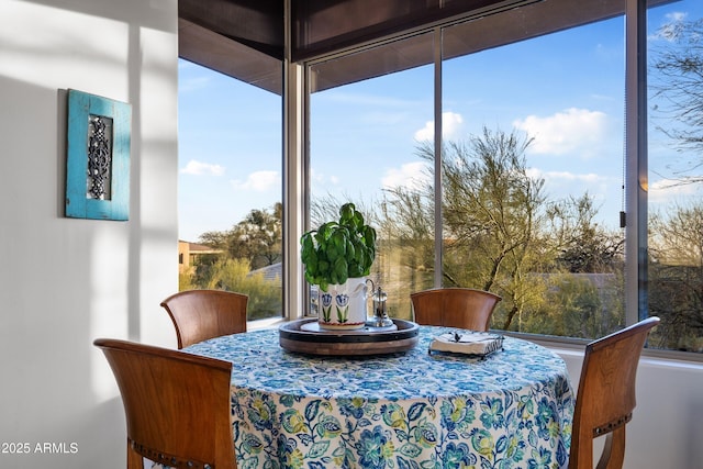 sunroom with plenty of natural light