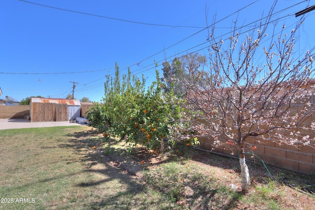 view of yard with fence