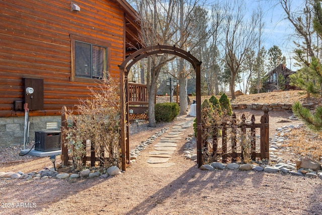 view of yard with central AC