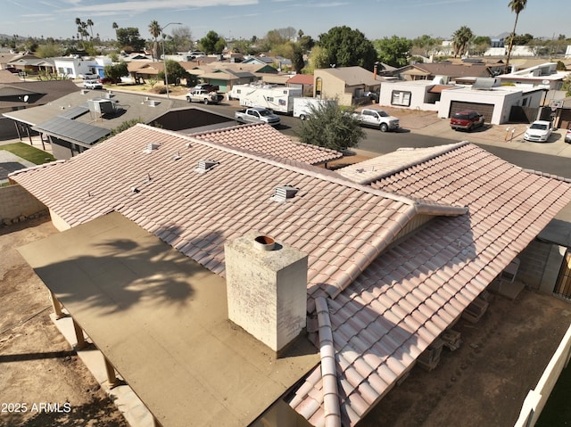 aerial view with a residential view