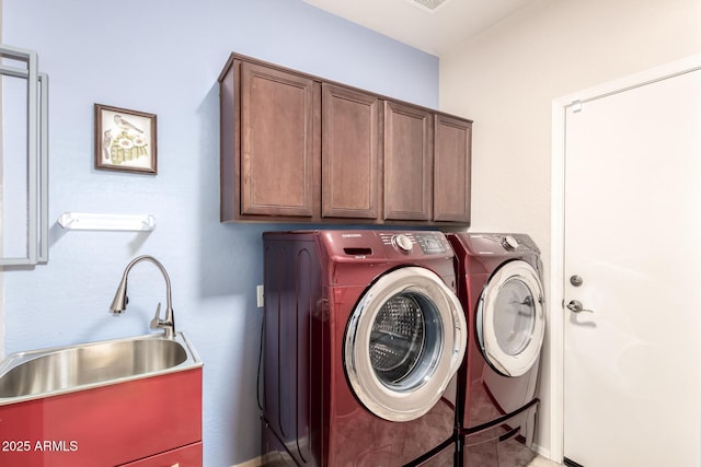 18072 W Paradise Ln, Surprise, AZ 85388 - laundry room with a sink, cabinet space, and washer and dryer