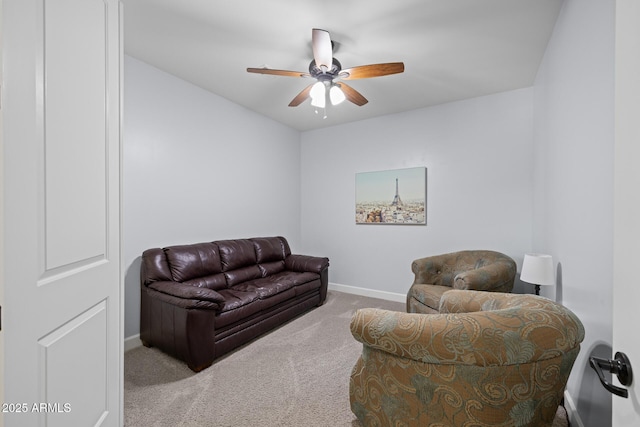 14573 W Reade Ave, Litchfield Park, AZ 85340 - living area featuring carpet and a ceiling fan