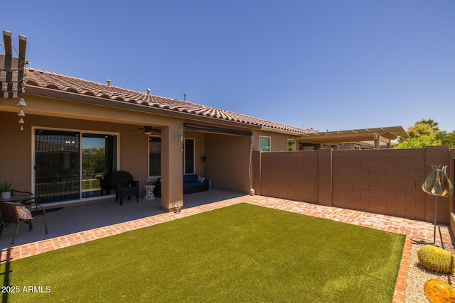 14573 W Reade Ave, Litchfield Park, AZ 85340 - view of yard featuring ceiling fan and a patio area