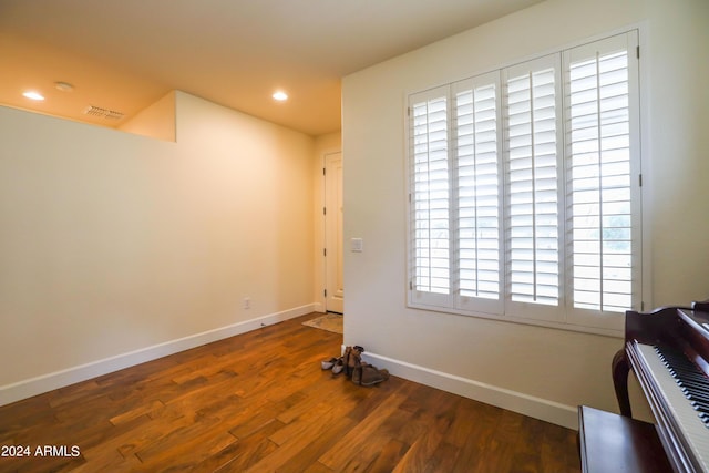 interior space featuring dark wood-type flooring