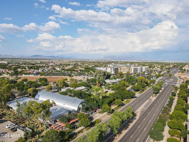 drone / aerial view with a mountain view