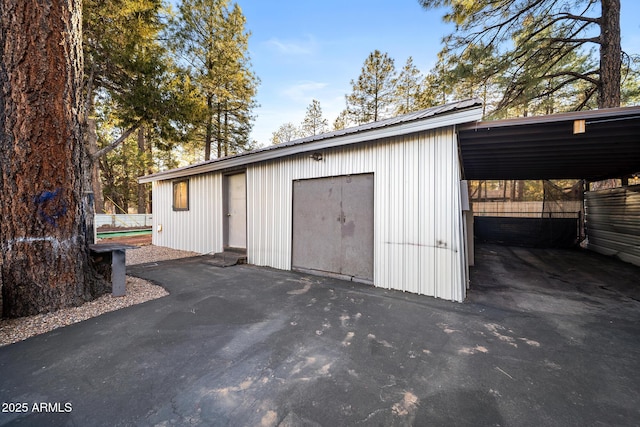 garage with a detached garage