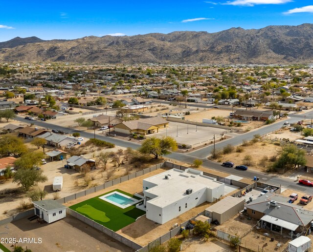 aerial view featuring a mountain view