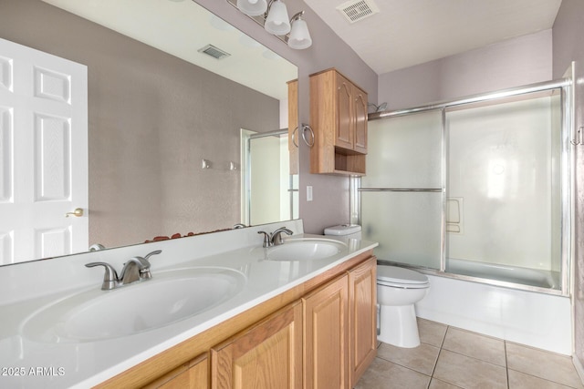 3002 S Marigold Pl, Chandler, AZ 85248 - full bathroom with a sink, tile patterned flooring, toilet, and visible vents
