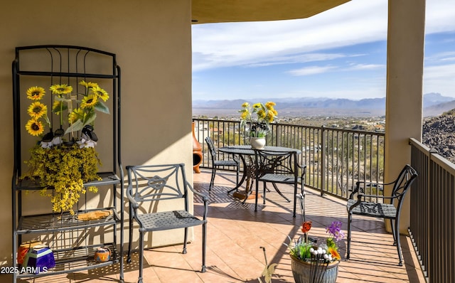 balcony with a mountain view