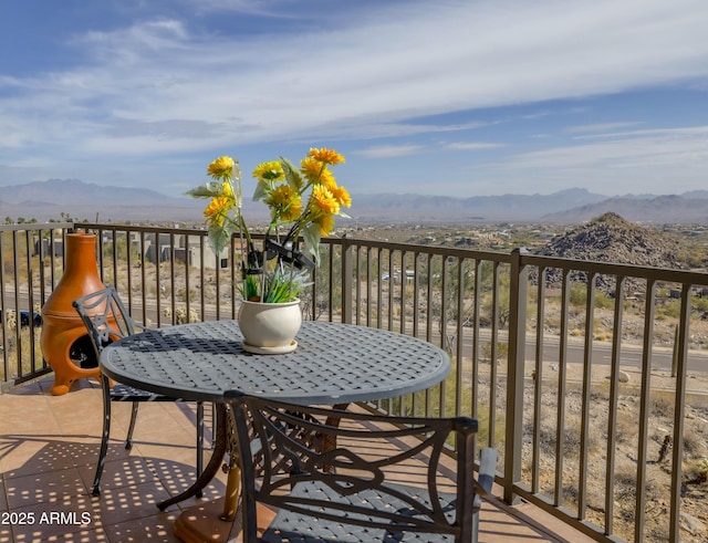 balcony with a mountain view