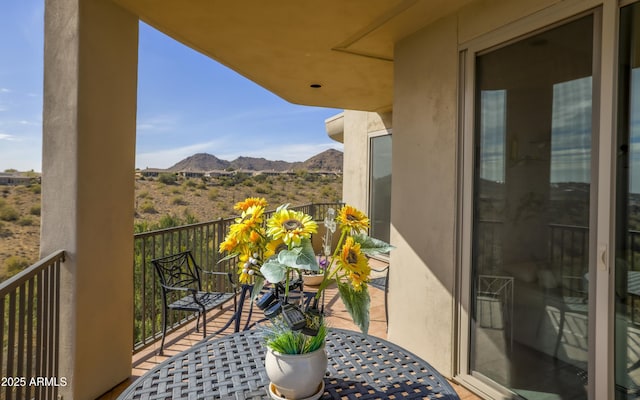 balcony with a mountain view