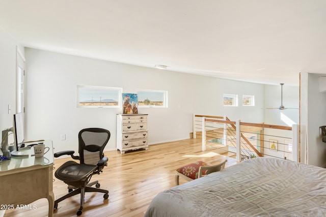 bedroom featuring light hardwood / wood-style flooring