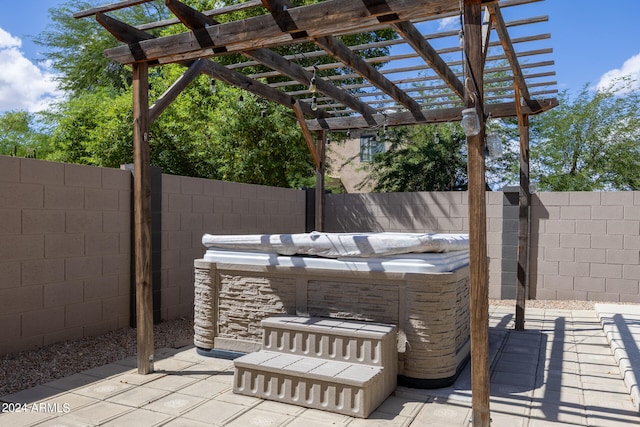 view of patio / terrace featuring a pergola