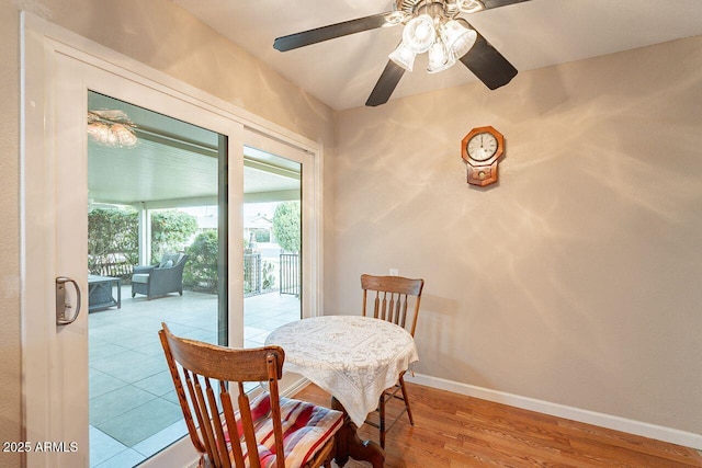 dining room with light hardwood / wood-style floors