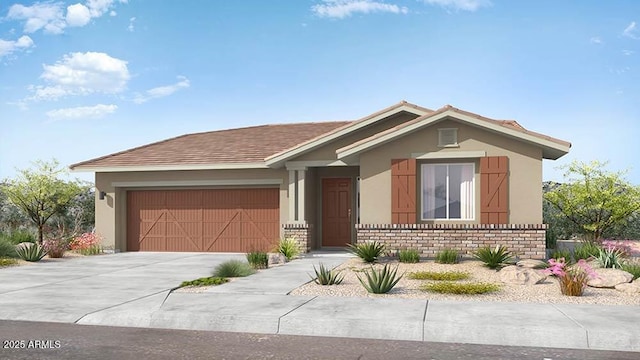 view of front of home with a garage