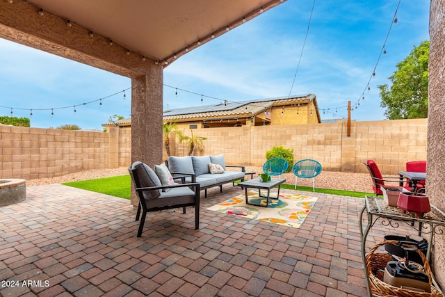 view of patio with an outdoor hangout area