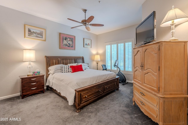 8180 E Shea Blvd Unit 1043, Scottsdale, AZ 85260 - bedroom featuring carpet floors and ceiling fan