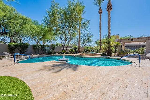 8180 E Shea Blvd Unit 1043, Scottsdale, AZ 85260 - view of swimming pool with a fenced backyard and a patio area
