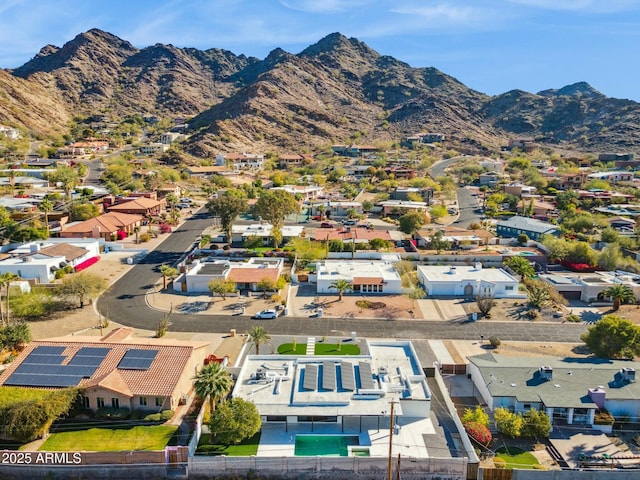 bird's eye view with a mountain view