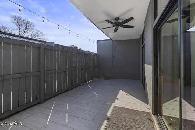 view of patio / terrace with ceiling fan