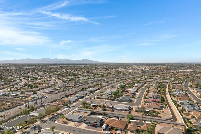 drone / aerial view with a mountain view