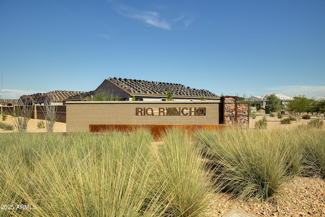 view of community sign